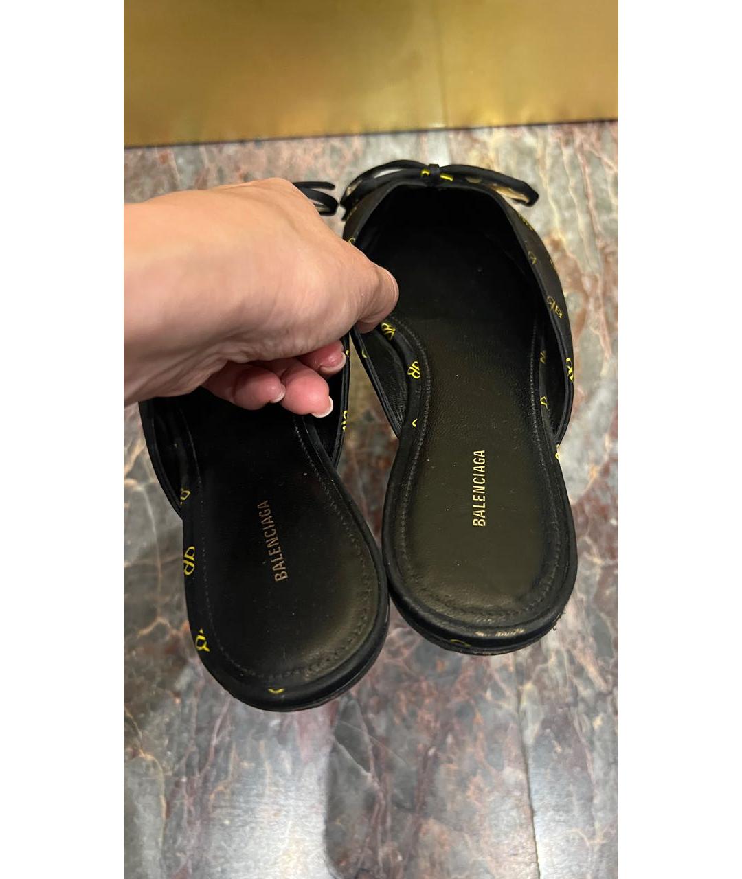 BALENCIAGA Черные текстильные мюли, фото 5