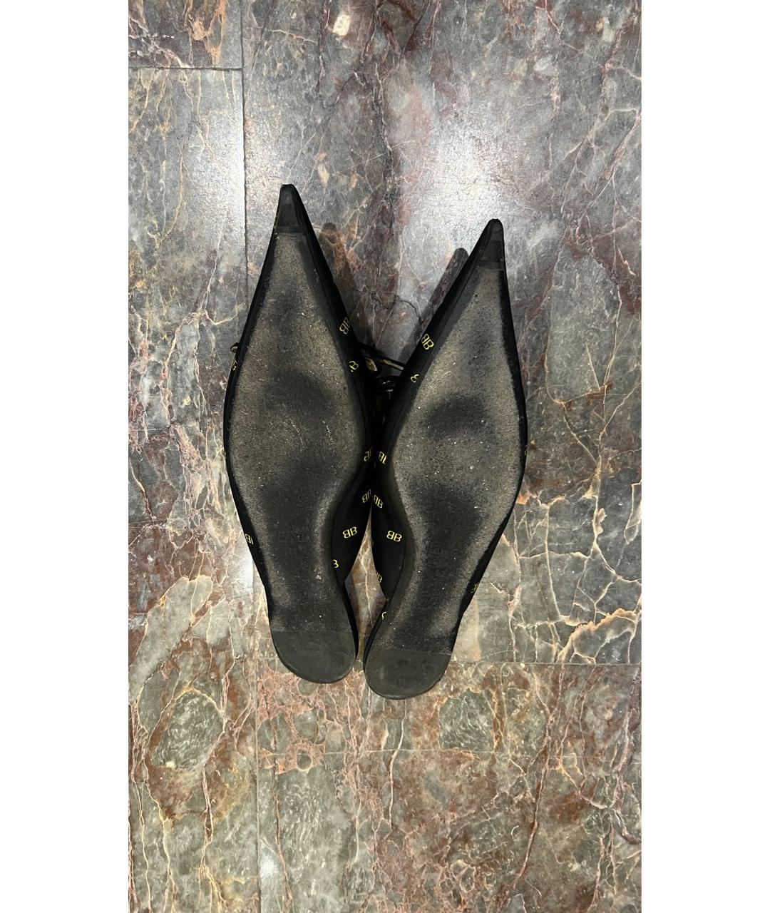 BALENCIAGA Черные текстильные мюли, фото 8