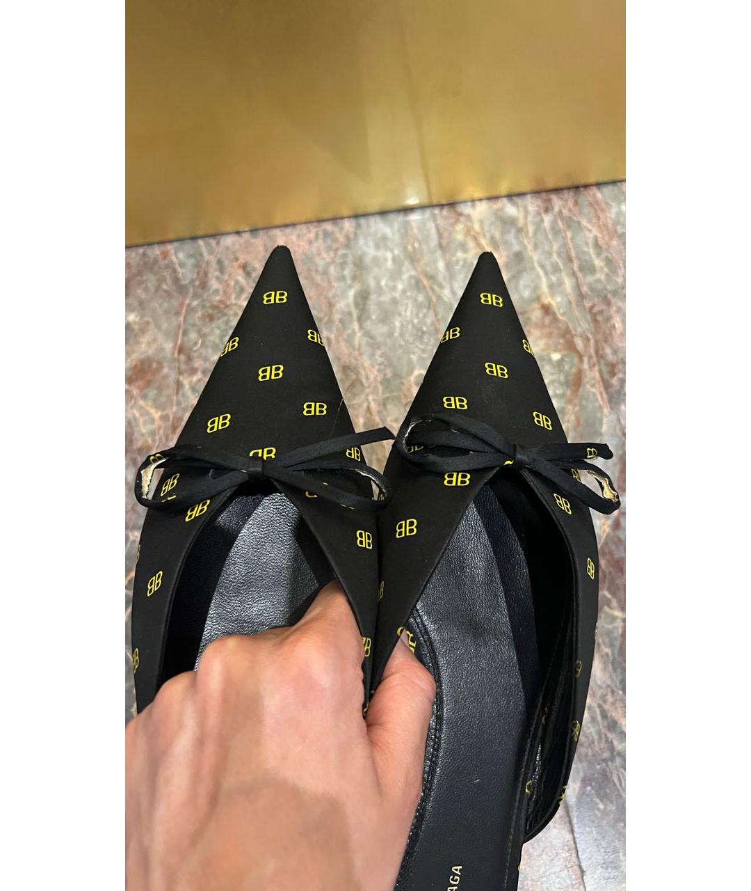 BALENCIAGA Черные текстильные мюли, фото 4