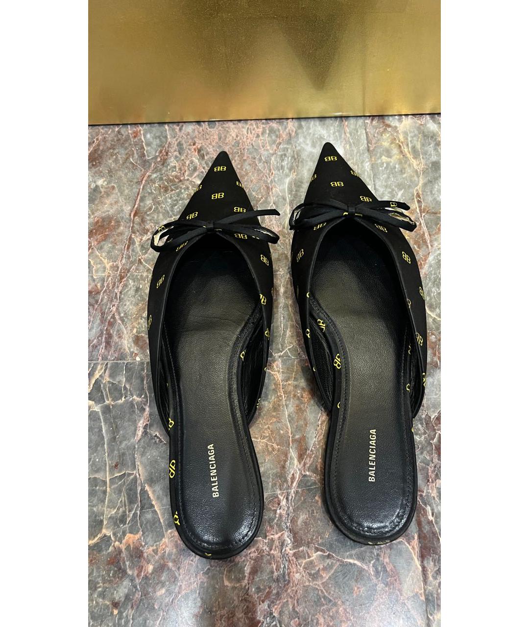 BALENCIAGA Черные текстильные мюли, фото 3