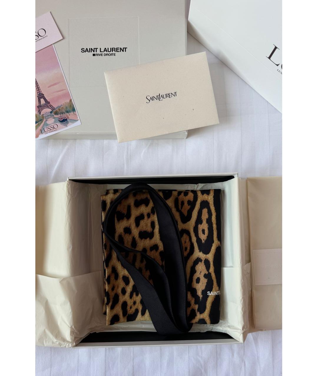 SAINT LAURENT Коричневая тканевая сумка тоут, фото 4