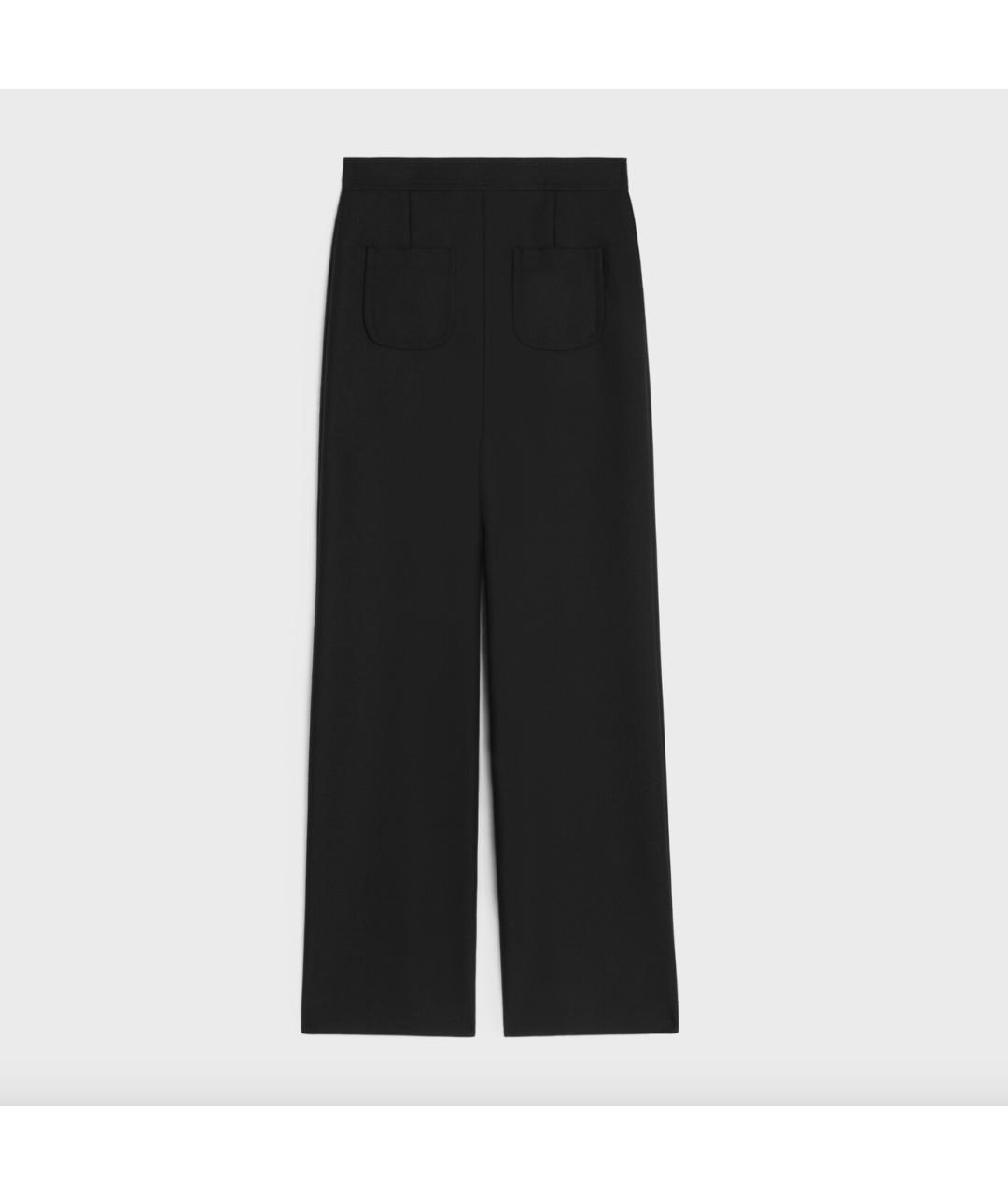 CELINE Черные шерстяные брюки широкие, фото 2