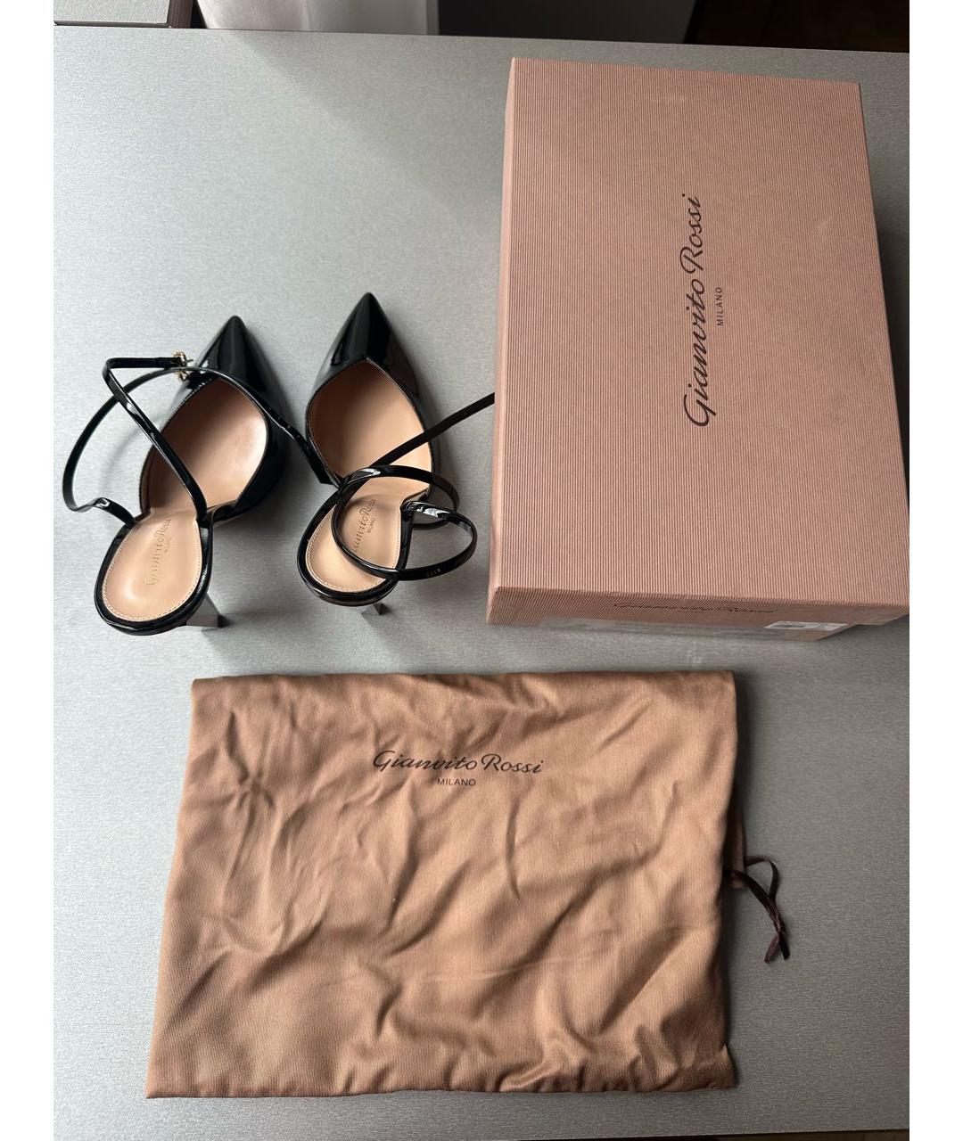 GIANVITO ROSSI Черные босоножки из лакированной кожи, фото 5