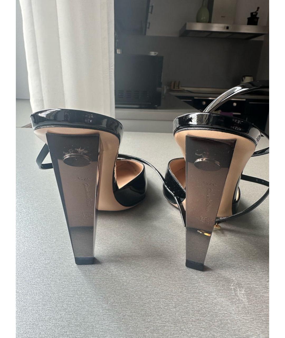 GIANVITO ROSSI Черные босоножки из лакированной кожи, фото 4