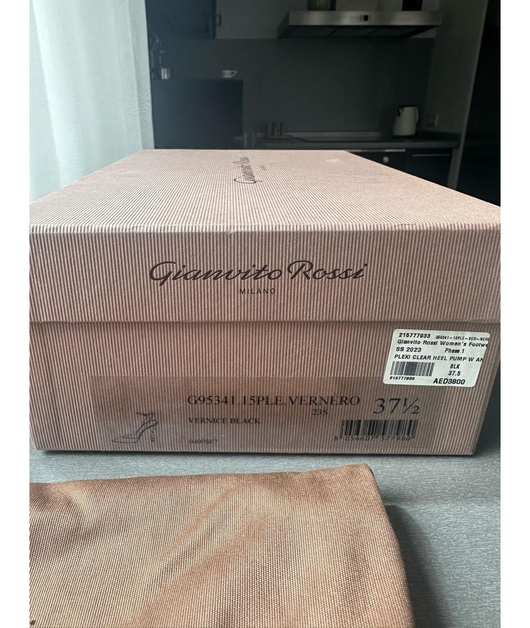 GIANVITO ROSSI Черные босоножки из лакированной кожи, фото 6