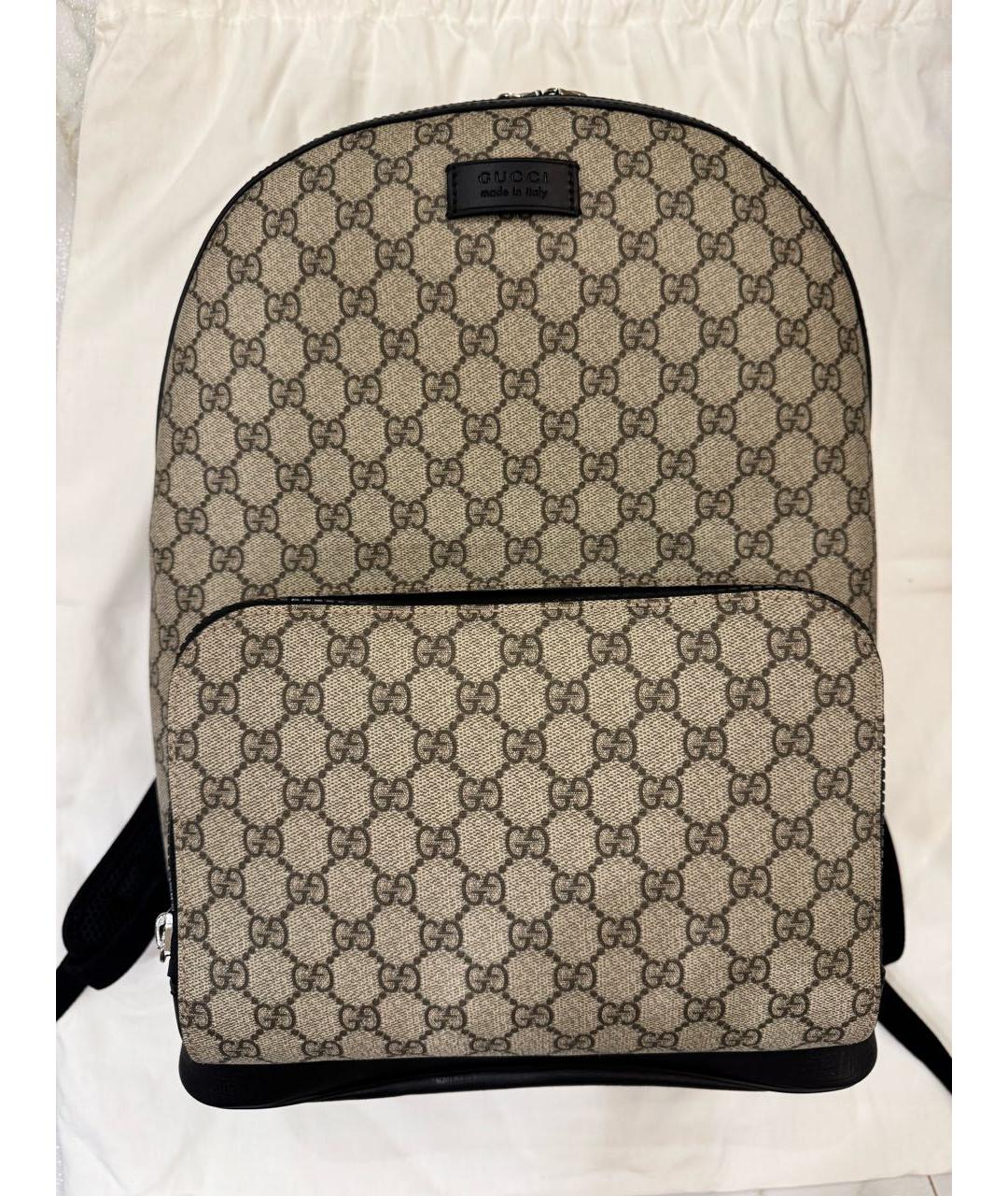 GUCCI Бежевый кожаный рюкзак, фото 9