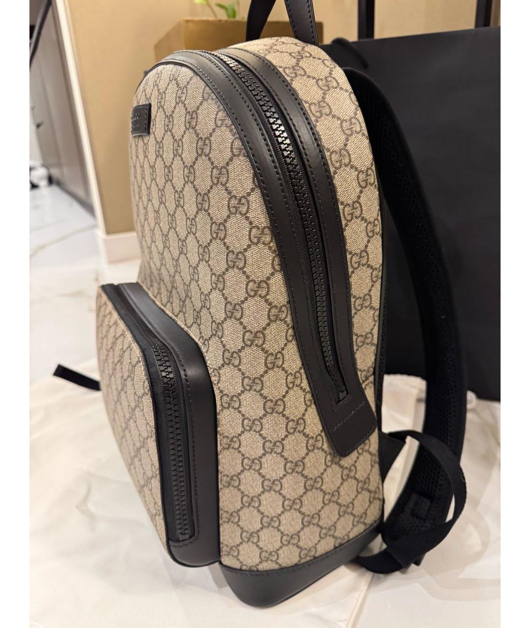 GUCCI Бежевый кожаный рюкзак, фото 8
