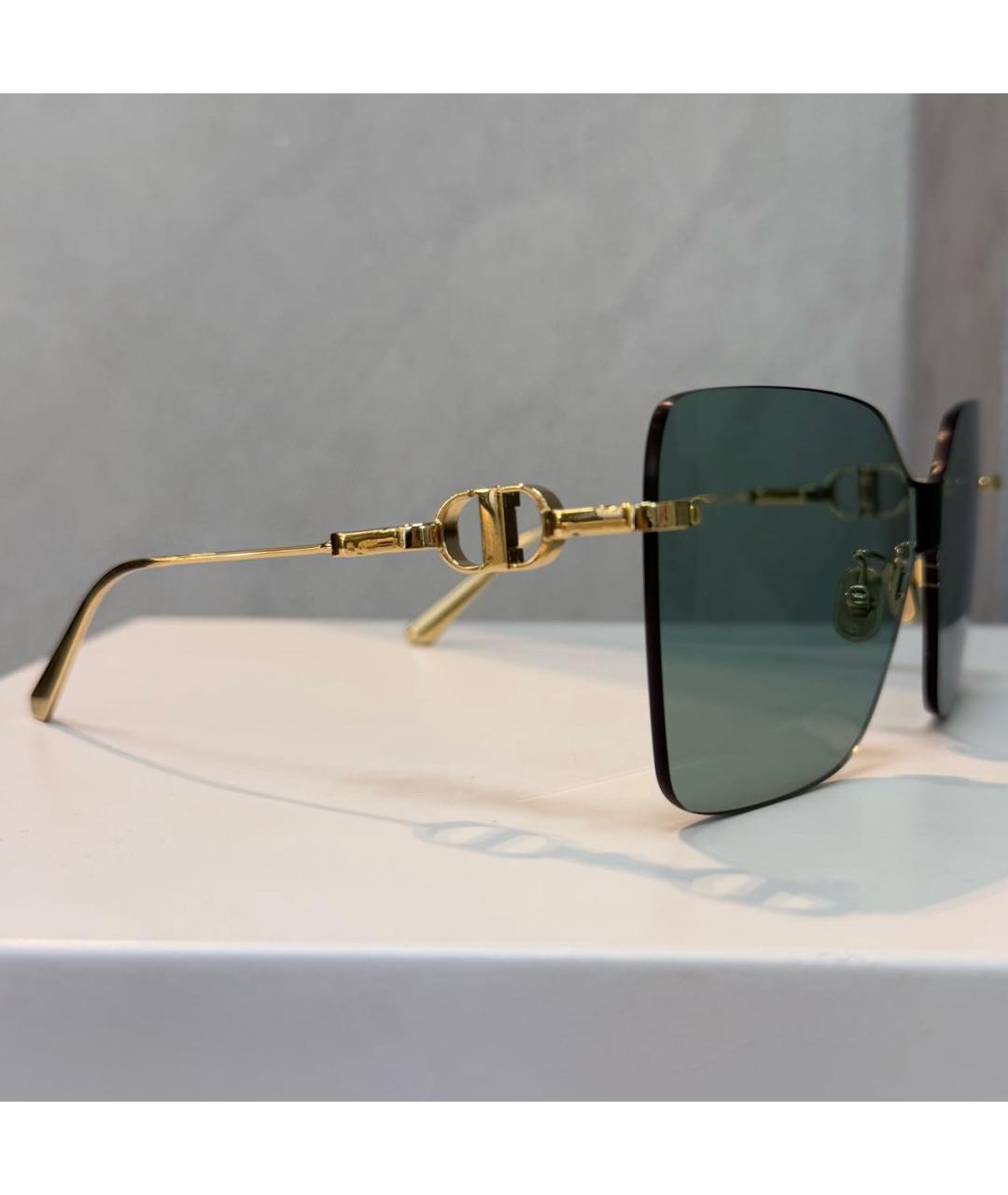 CHRISTIAN DIOR Зеленые металлические солнцезащитные очки, фото 3