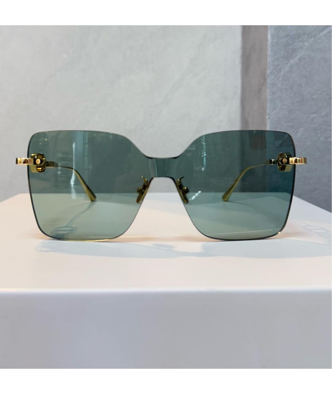 CHRISTIAN DIOR Зеленые металлические солнцезащитные очки, фото 2