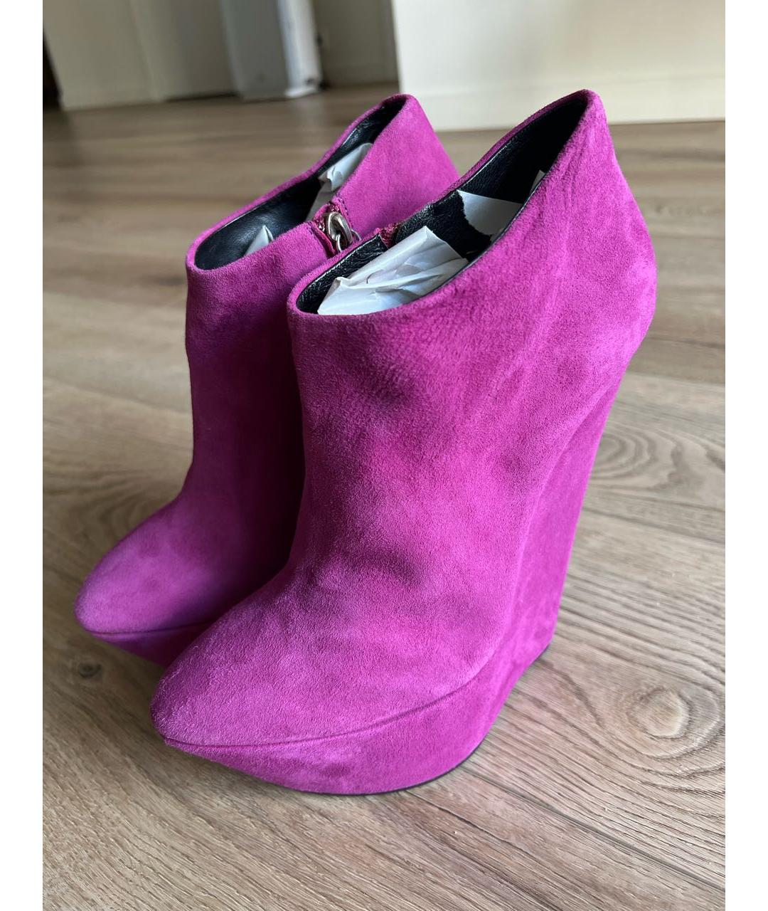 GIUSEPPE ZANOTTI DESIGN Фуксия замшевые ботильоны, фото 8