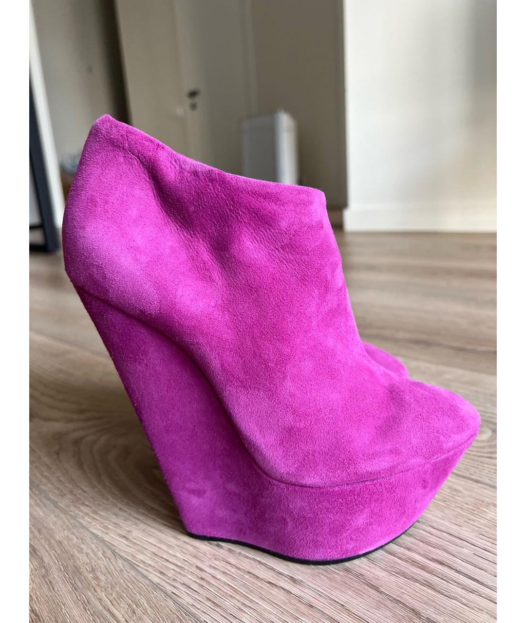 GIUSEPPE ZANOTTI DESIGN Фуксия замшевые ботильоны, фото 9