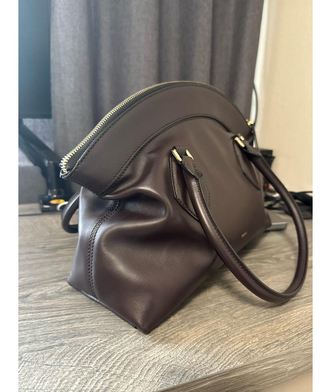 FURLA Бордовая кожаная сумка тоут, фото 2
