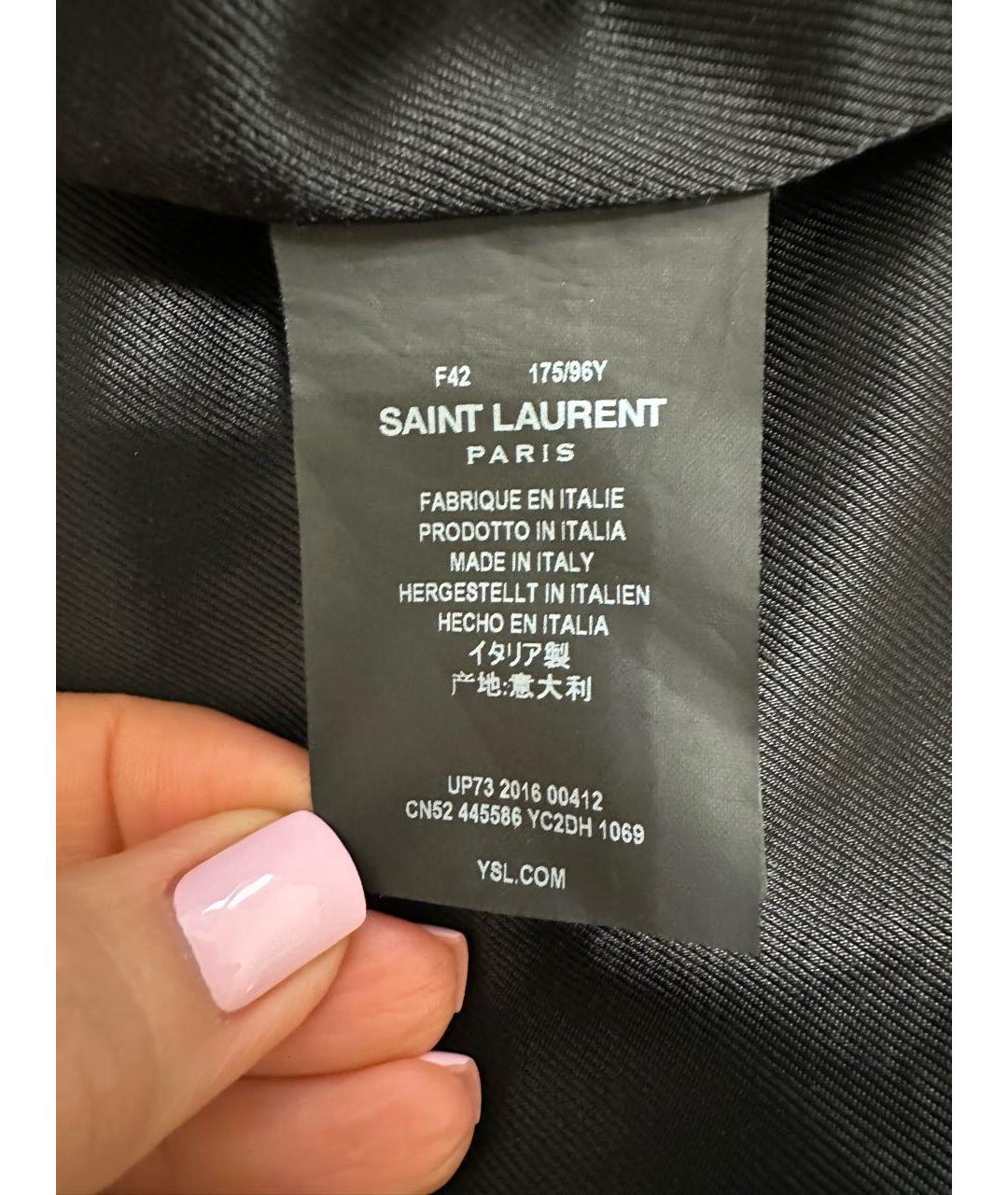 SAINT LAURENT Черная кожаная куртка, фото 5