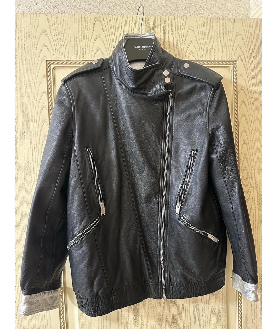 SAINT LAURENT Черная кожаная куртка, фото 7