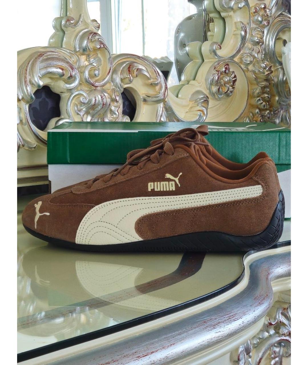 PUMA Коричневые замшевые кроссовки, фото 8