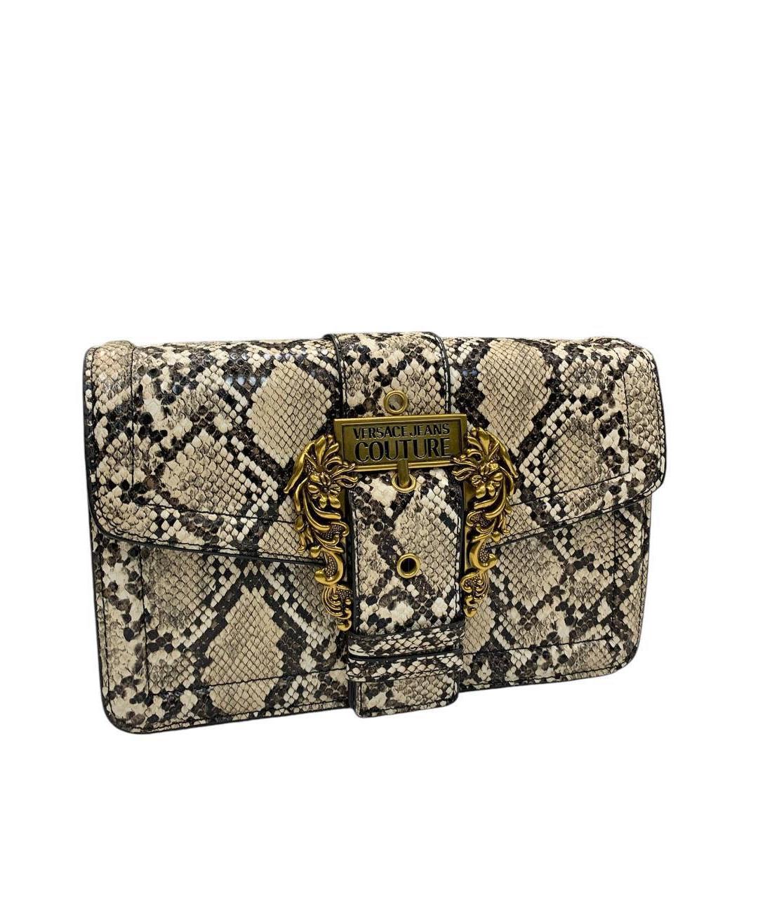 VERSACE JEANS COUTURE Золотая сумка через плечо из искусственной кожи, фото 2