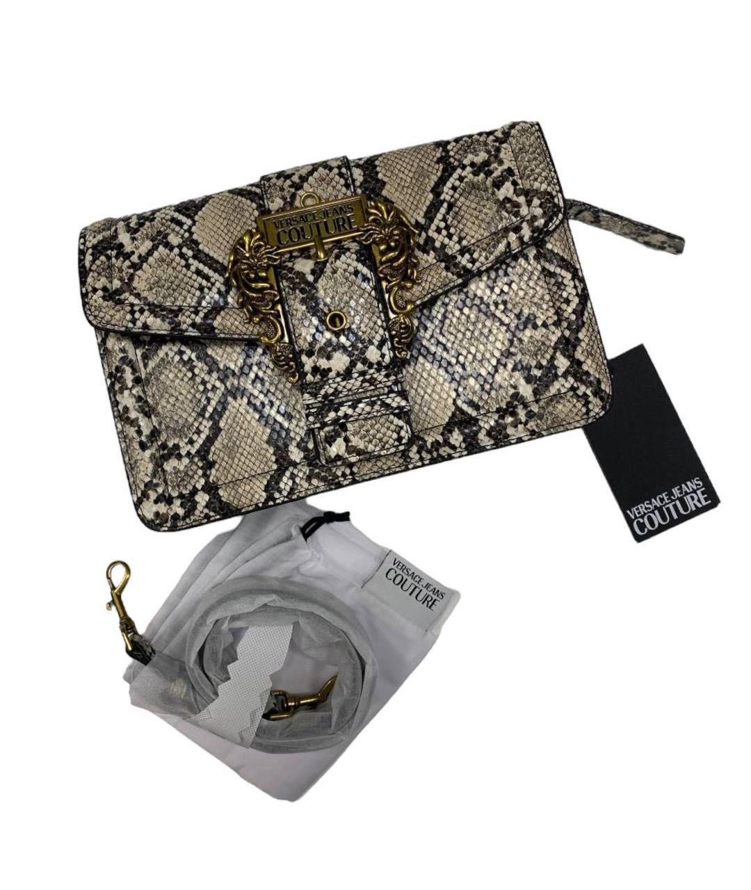 VERSACE JEANS COUTURE Золотая сумка через плечо из искусственной кожи, фото 5