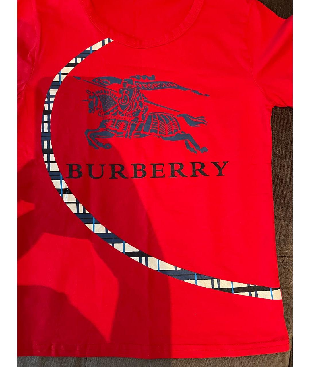 BURBERRY Красная детская футболка, фото 4
