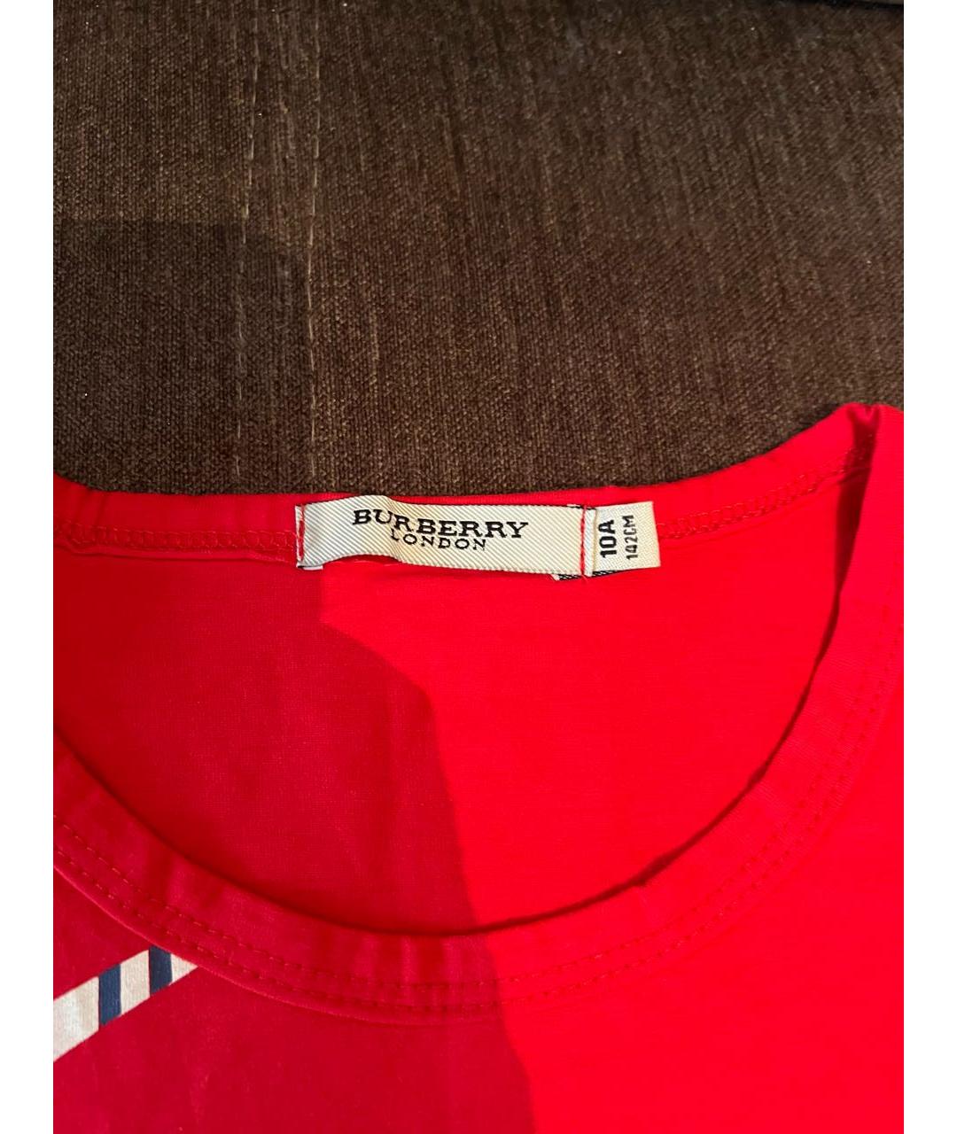BURBERRY Красная детская футболка, фото 3