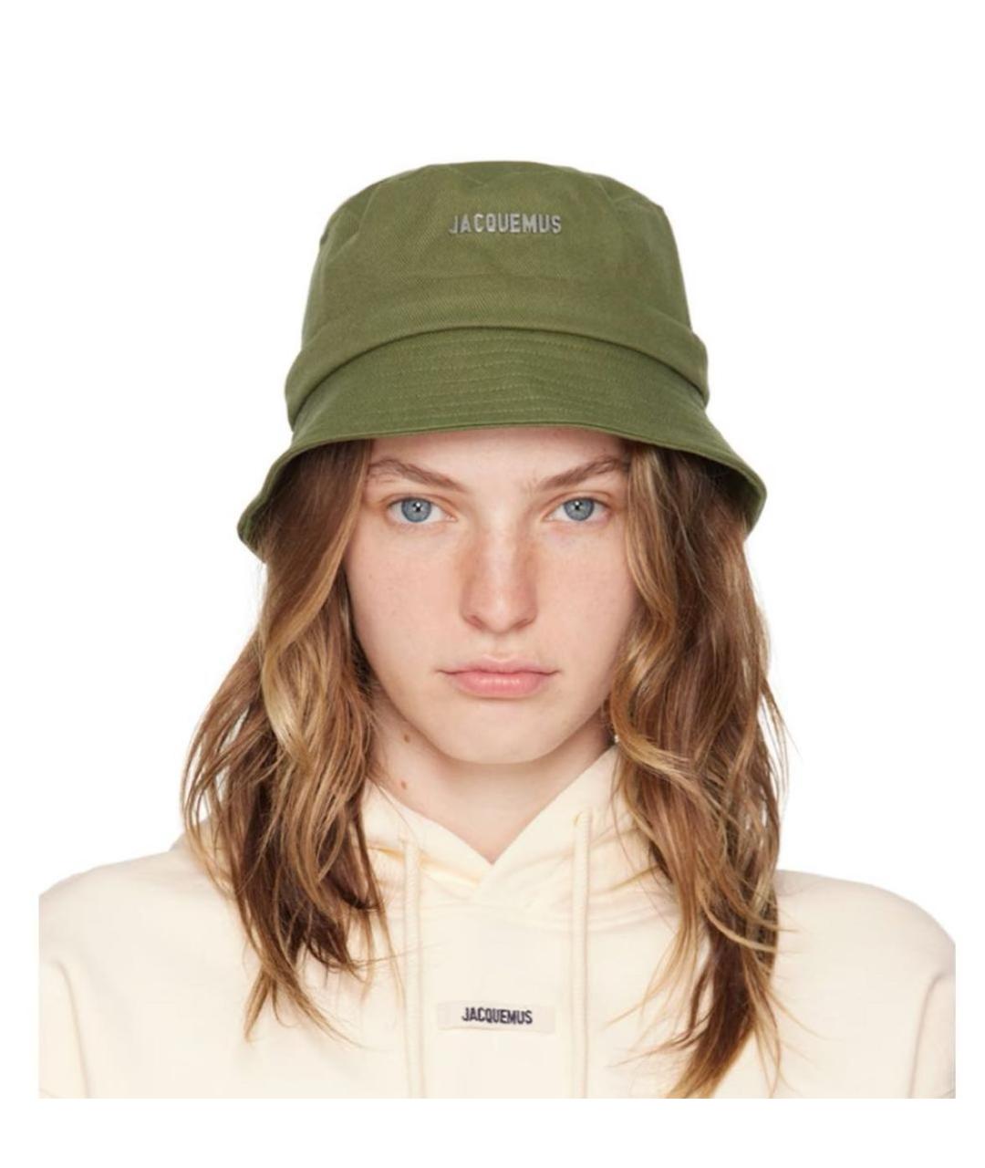 JACQUEMUS Хаки хлопковая панама, фото 6