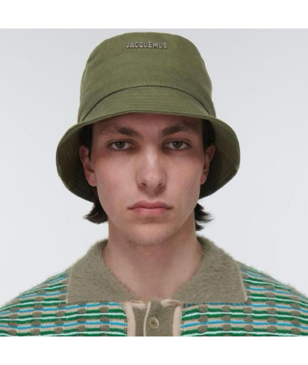 JACQUEMUS Хаки хлопковая панама, фото 5