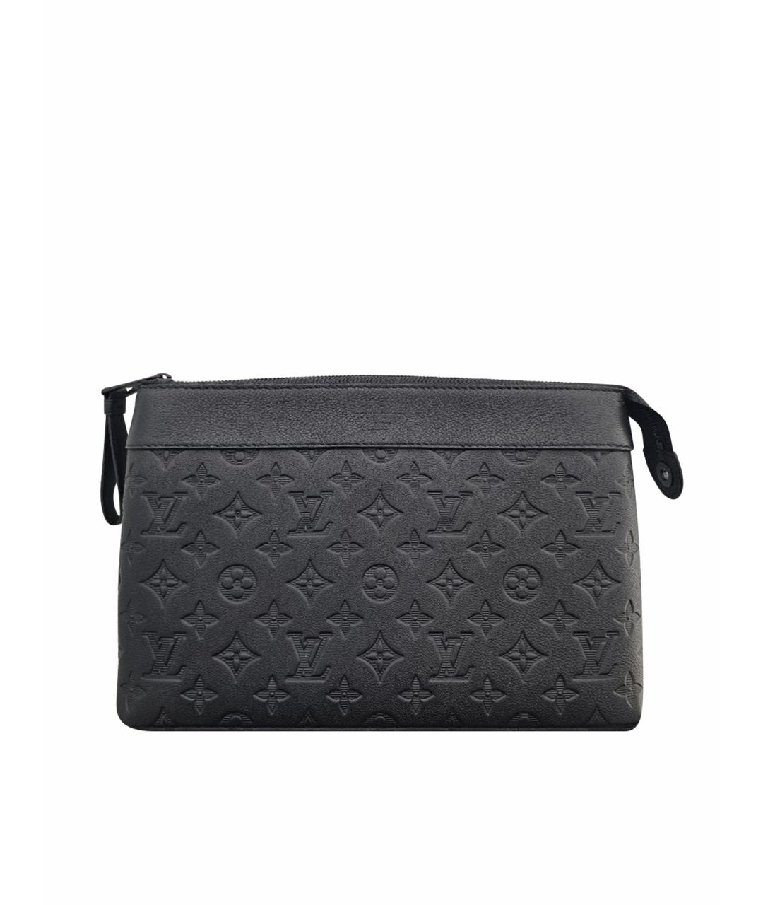 LOUIS VUITTON Черная кожаная папка для документов, фото 1