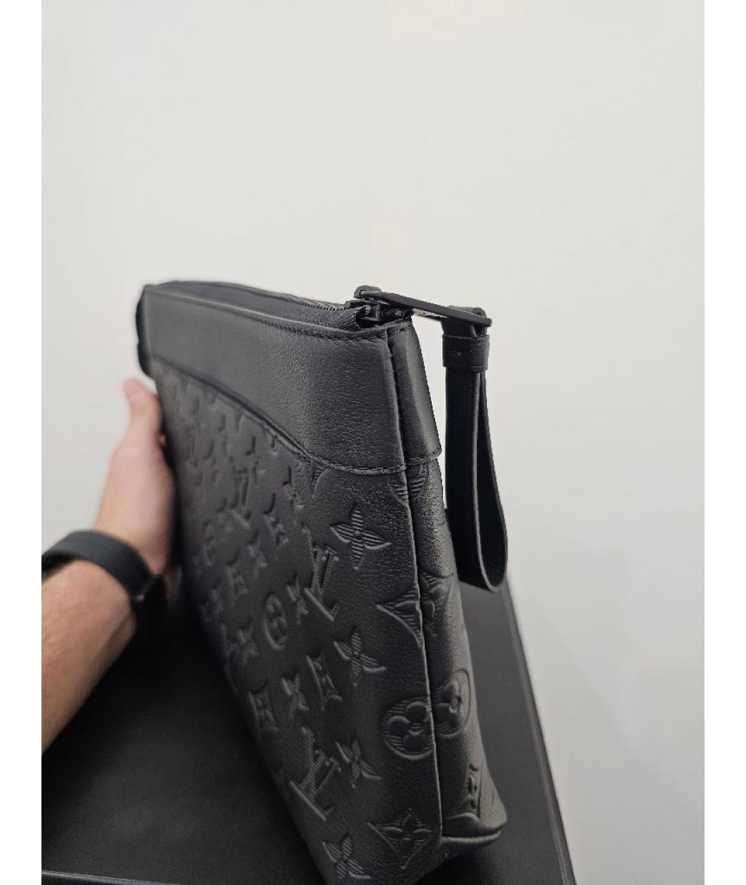 LOUIS VUITTON Черная кожаная папка для документов, фото 4