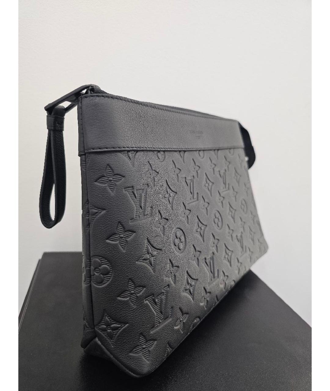 LOUIS VUITTON Черная кожаная папка для документов, фото 2