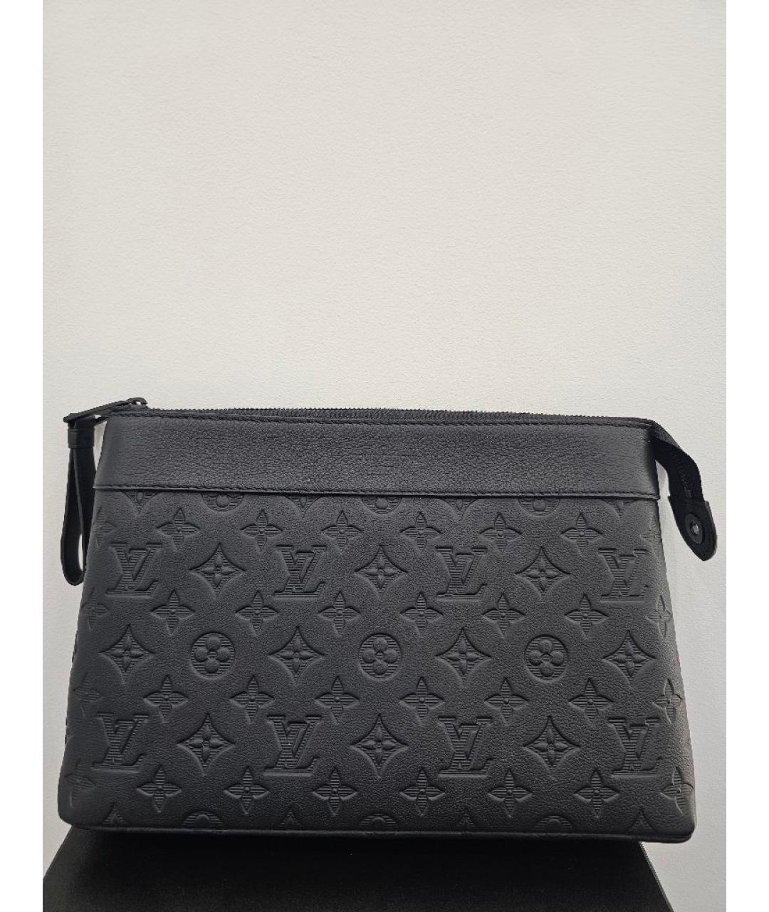 LOUIS VUITTON Черная кожаная папка для документов, фото 6