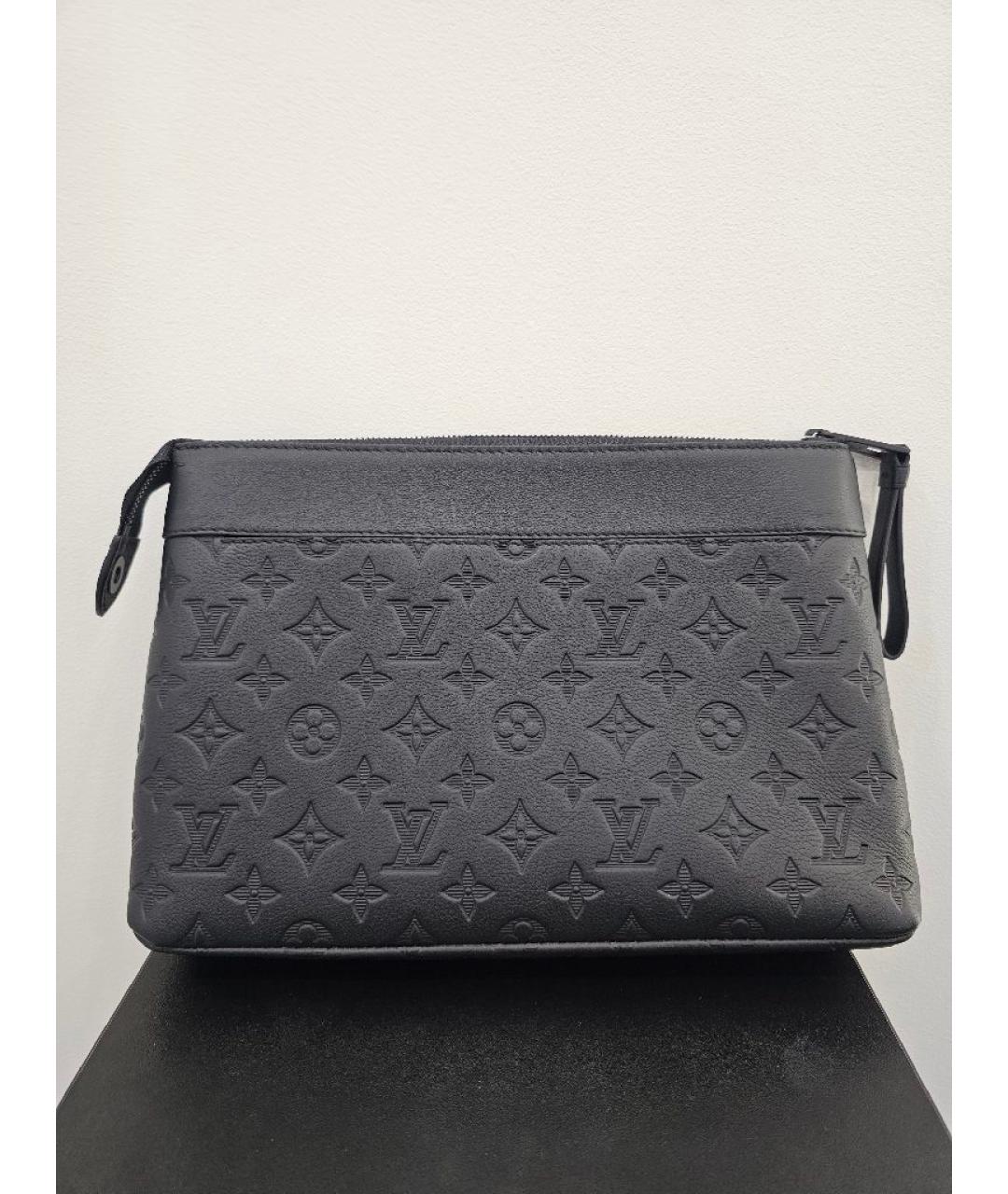 LOUIS VUITTON Черная кожаная папка для документов, фото 3
