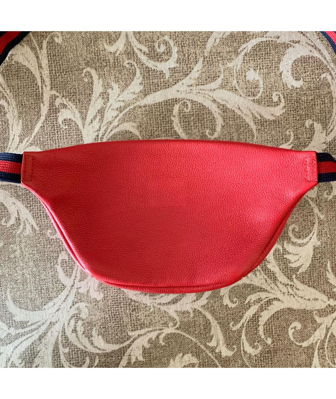 GUCCI Красная кожаная поясная сумка, фото 3