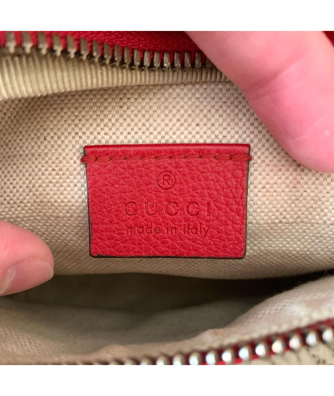 GUCCI Красная кожаная поясная сумка, фото 7