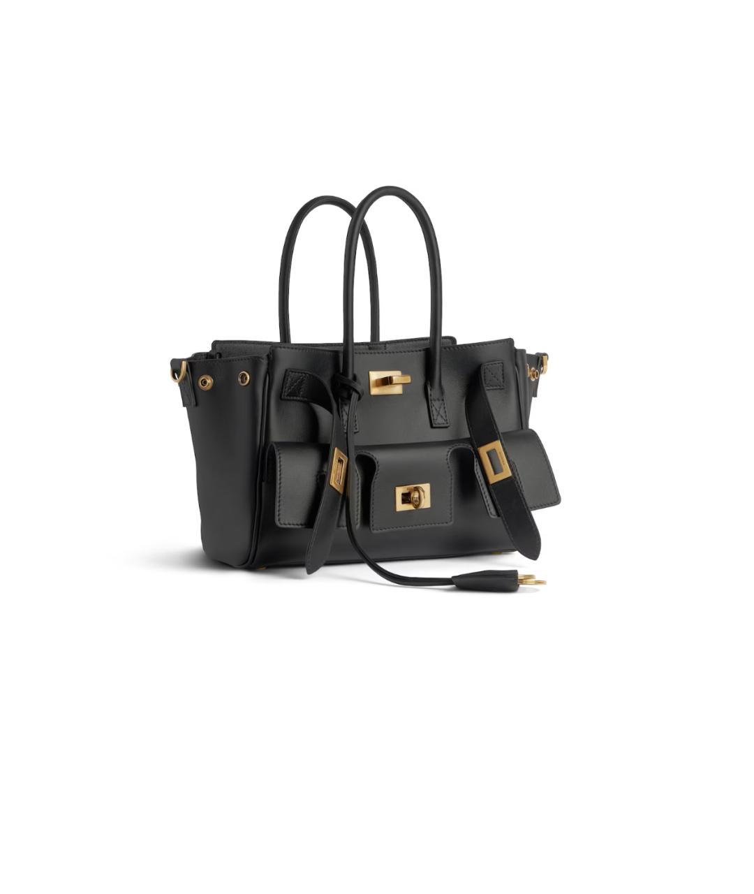 BALENCIAGA Черная кожаная сумка с короткими ручками, фото 2