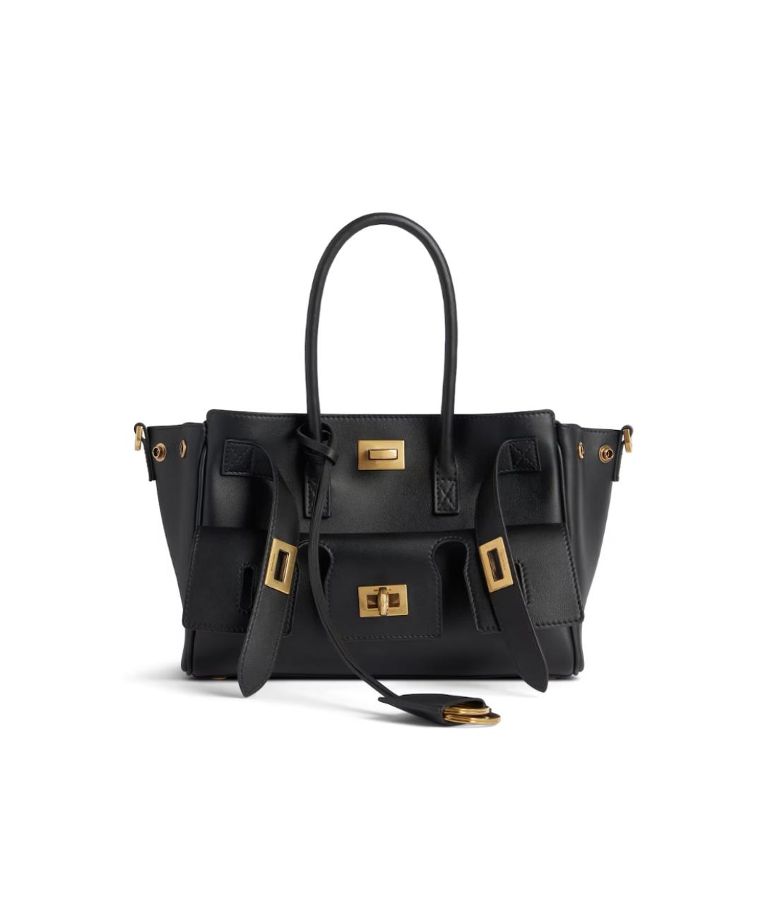 BALENCIAGA Черная кожаная сумка с короткими ручками, фото 1