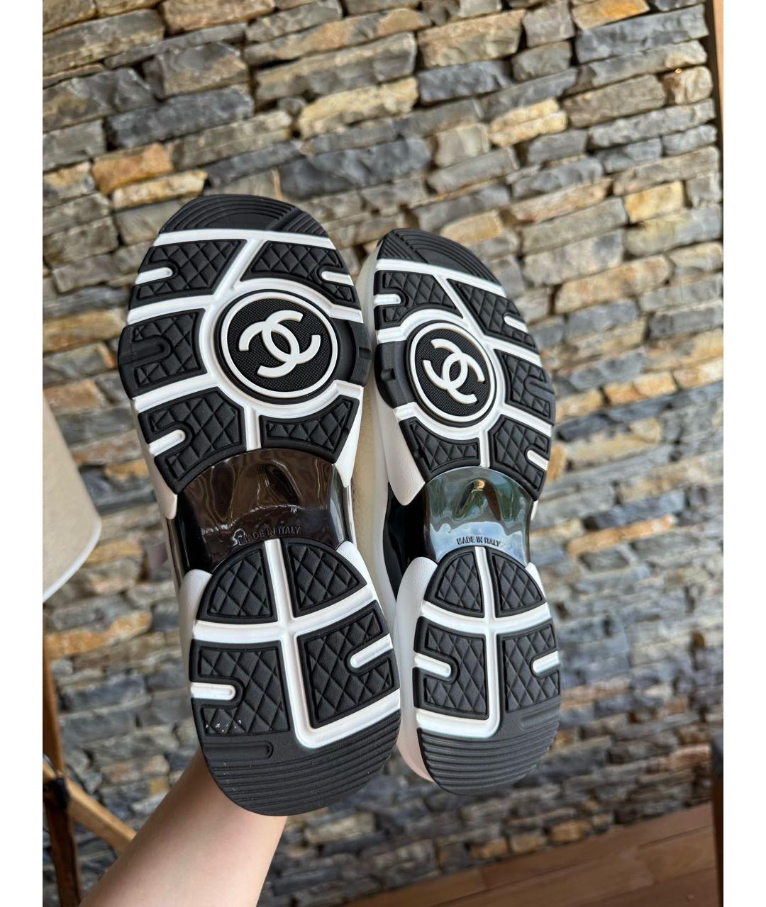 CHANEL Белые кожаные кроссовки, фото 7