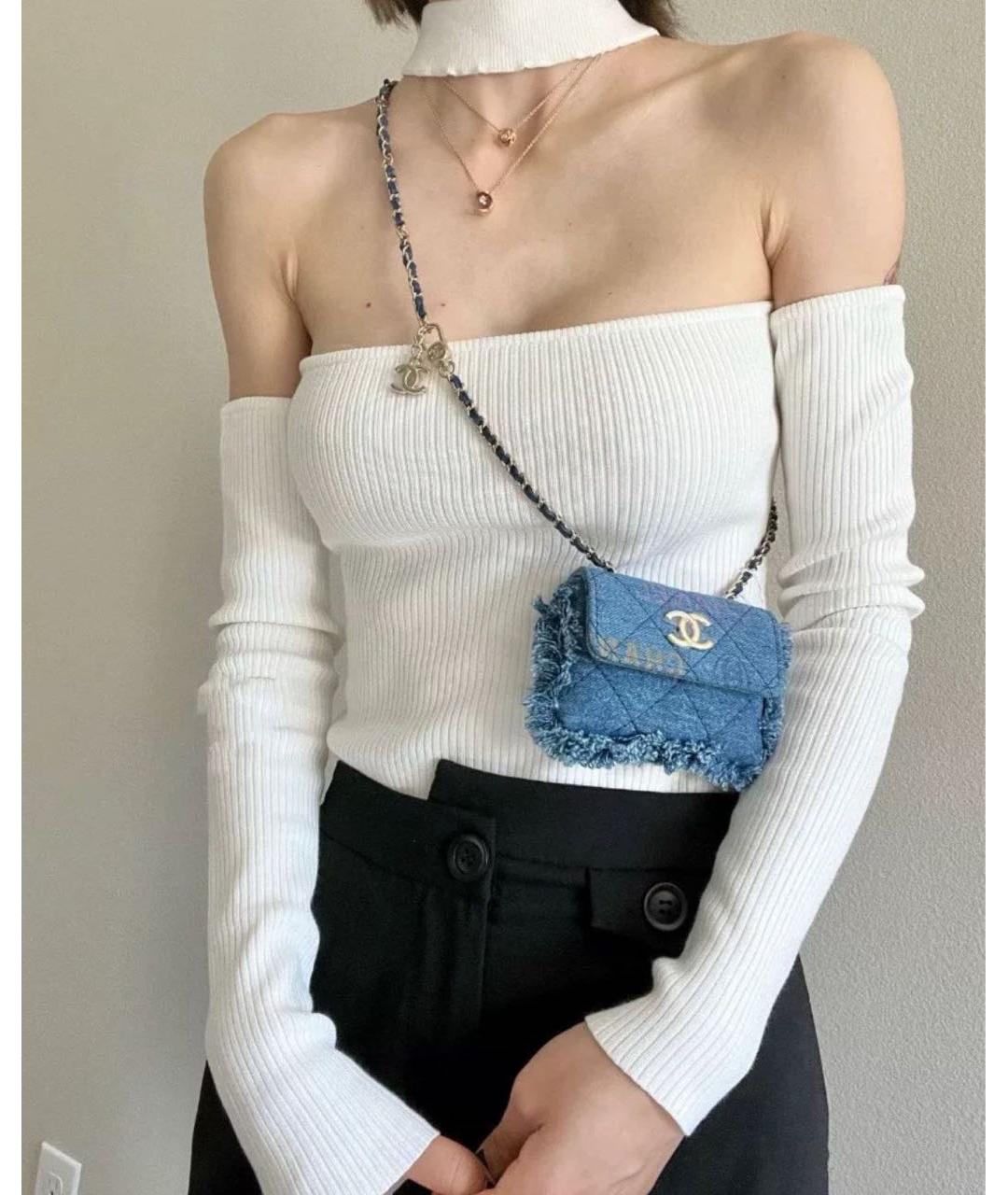 CHANEL Голубая поясная сумка, фото 6