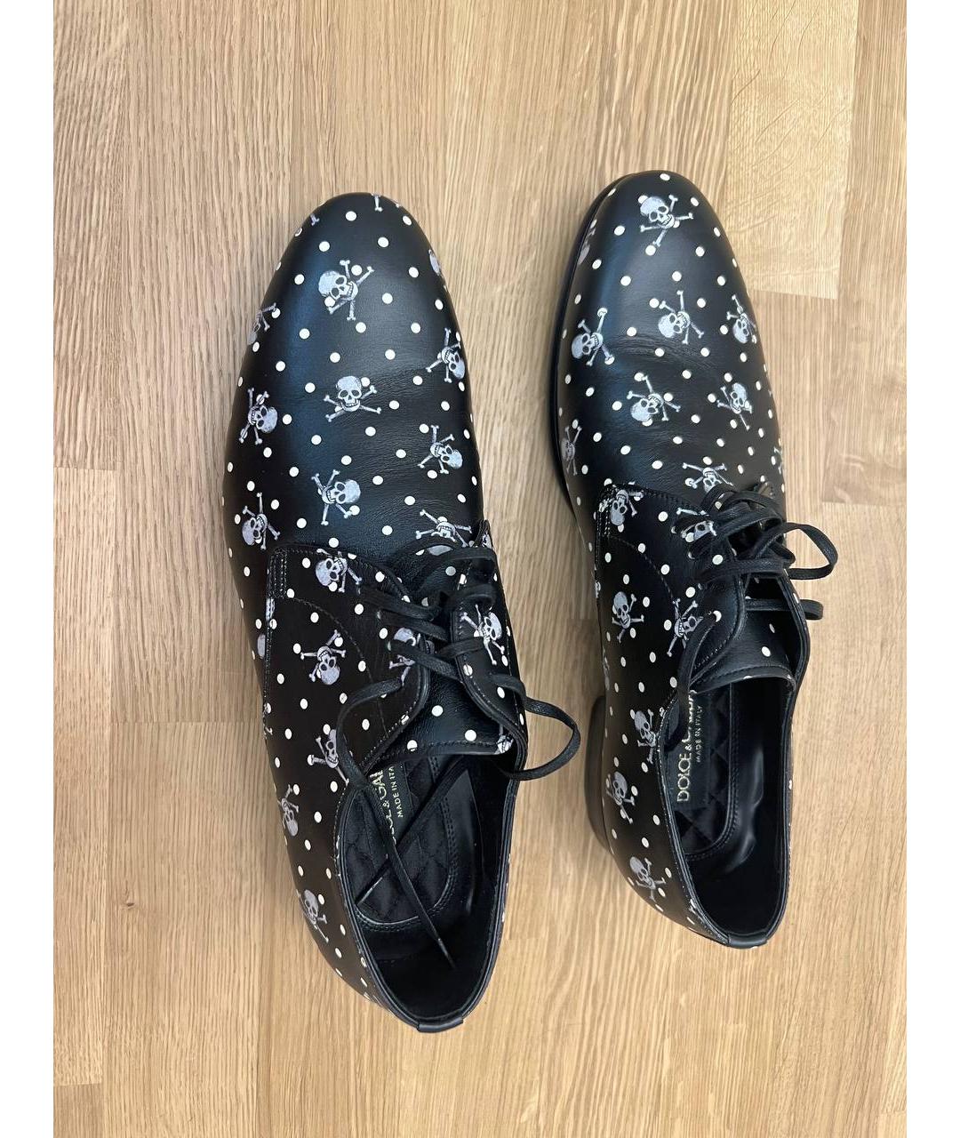 DOLCE&GABBANA Черные кожаные туфли, фото 9