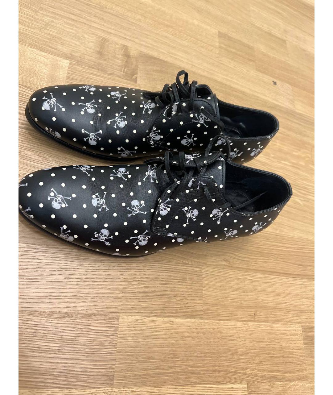 DOLCE&GABBANA Черные кожаные туфли, фото 3