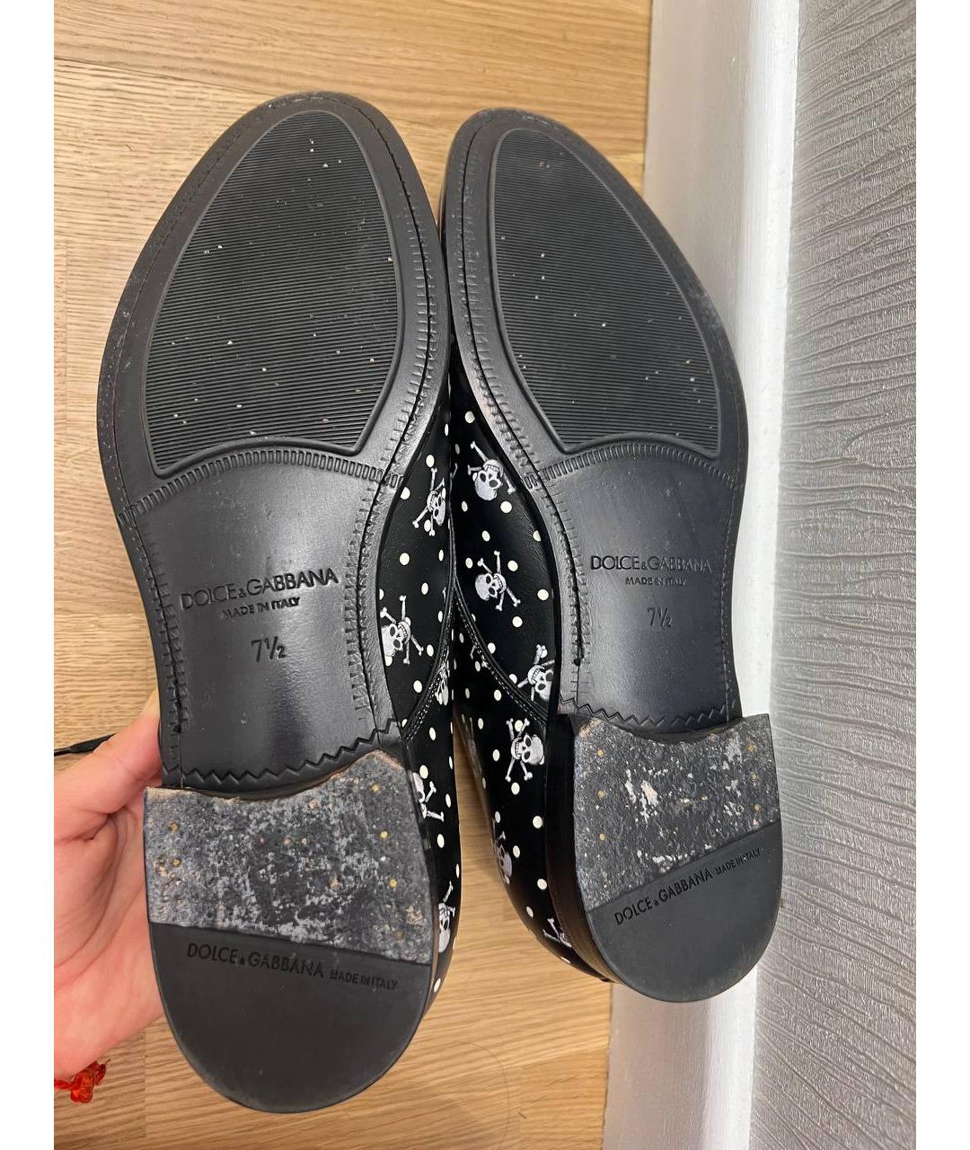 DOLCE&GABBANA Черные кожаные туфли, фото 4