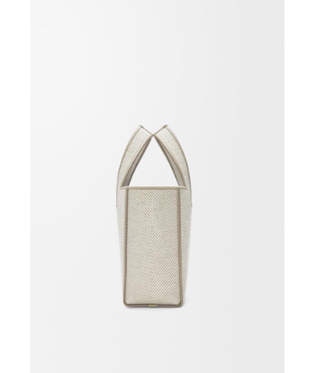 LOEWE Бежевая тканевая сумка с короткими ручками, фото 3