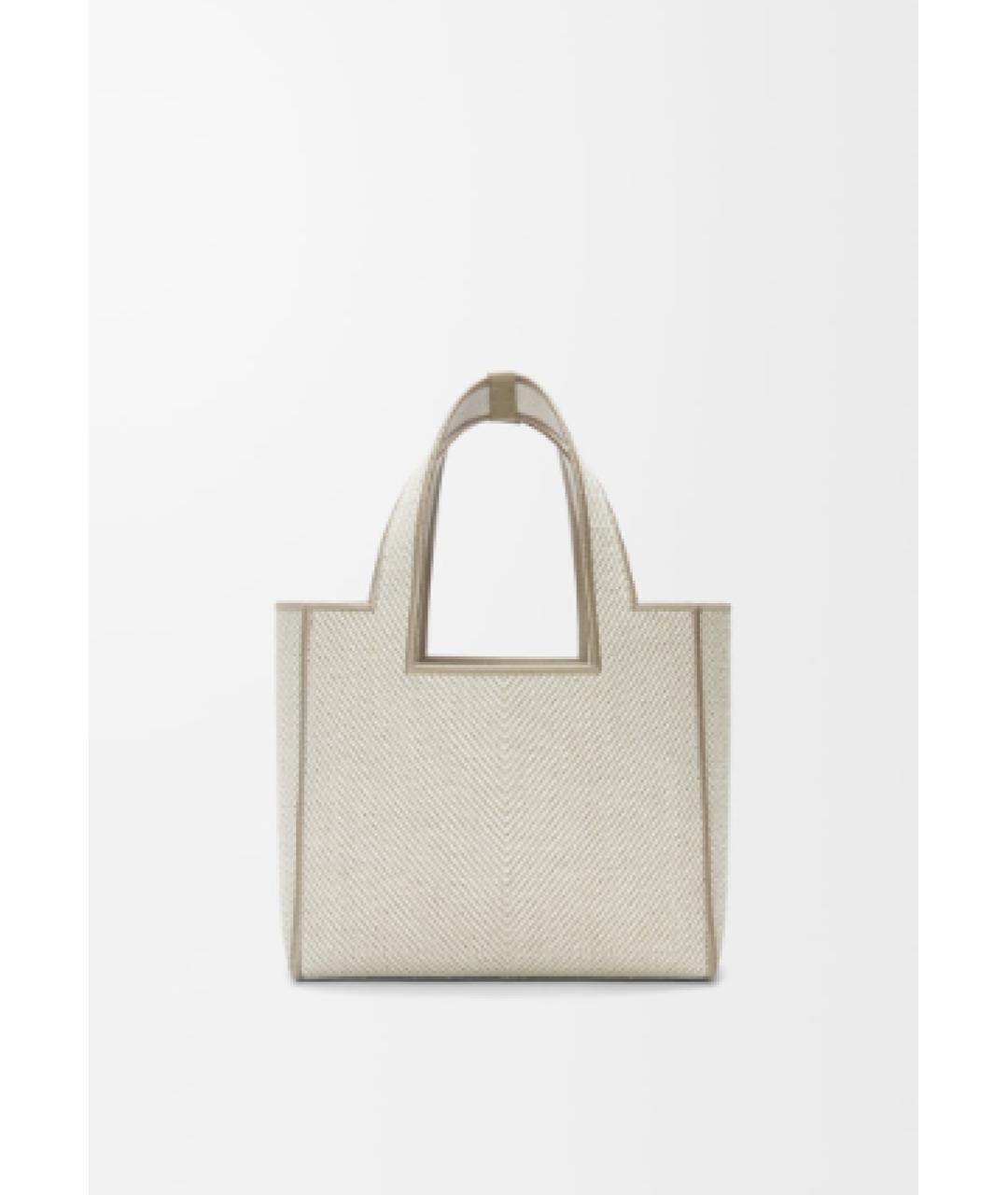 LOEWE Бежевая тканевая сумка с короткими ручками, фото 2