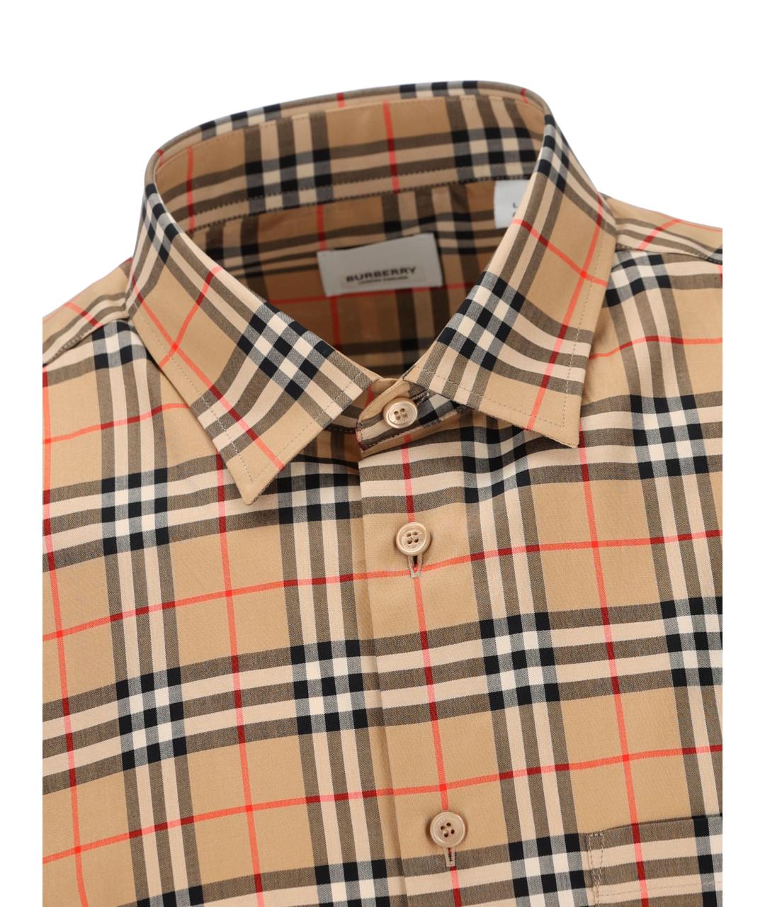 BURBERRY Бежевая хлопковая кэжуал рубашка, фото 2