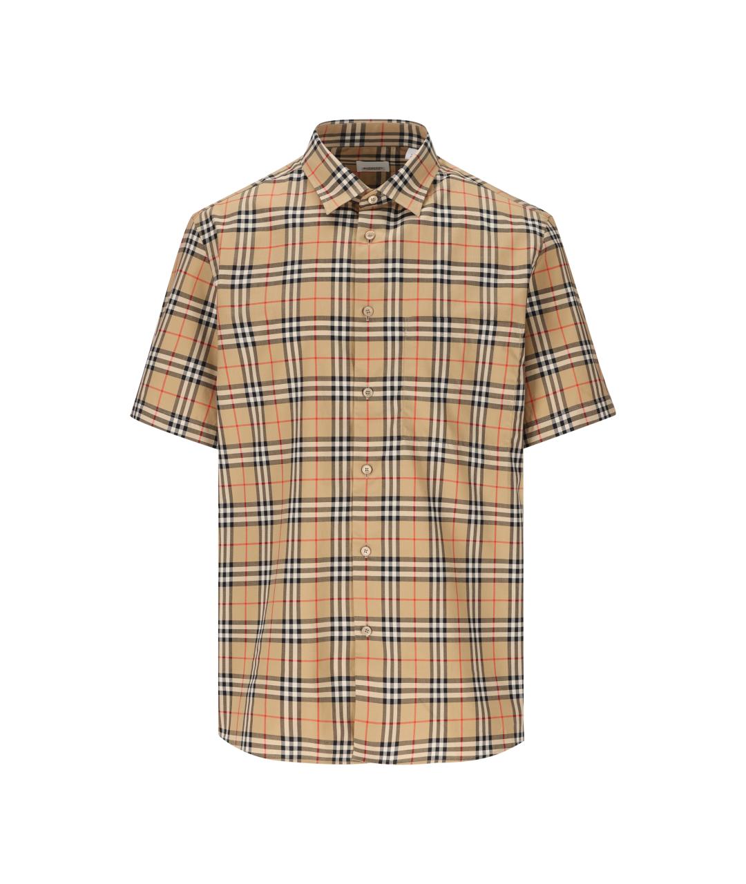BURBERRY Бежевая хлопковая кэжуал рубашка, фото 4