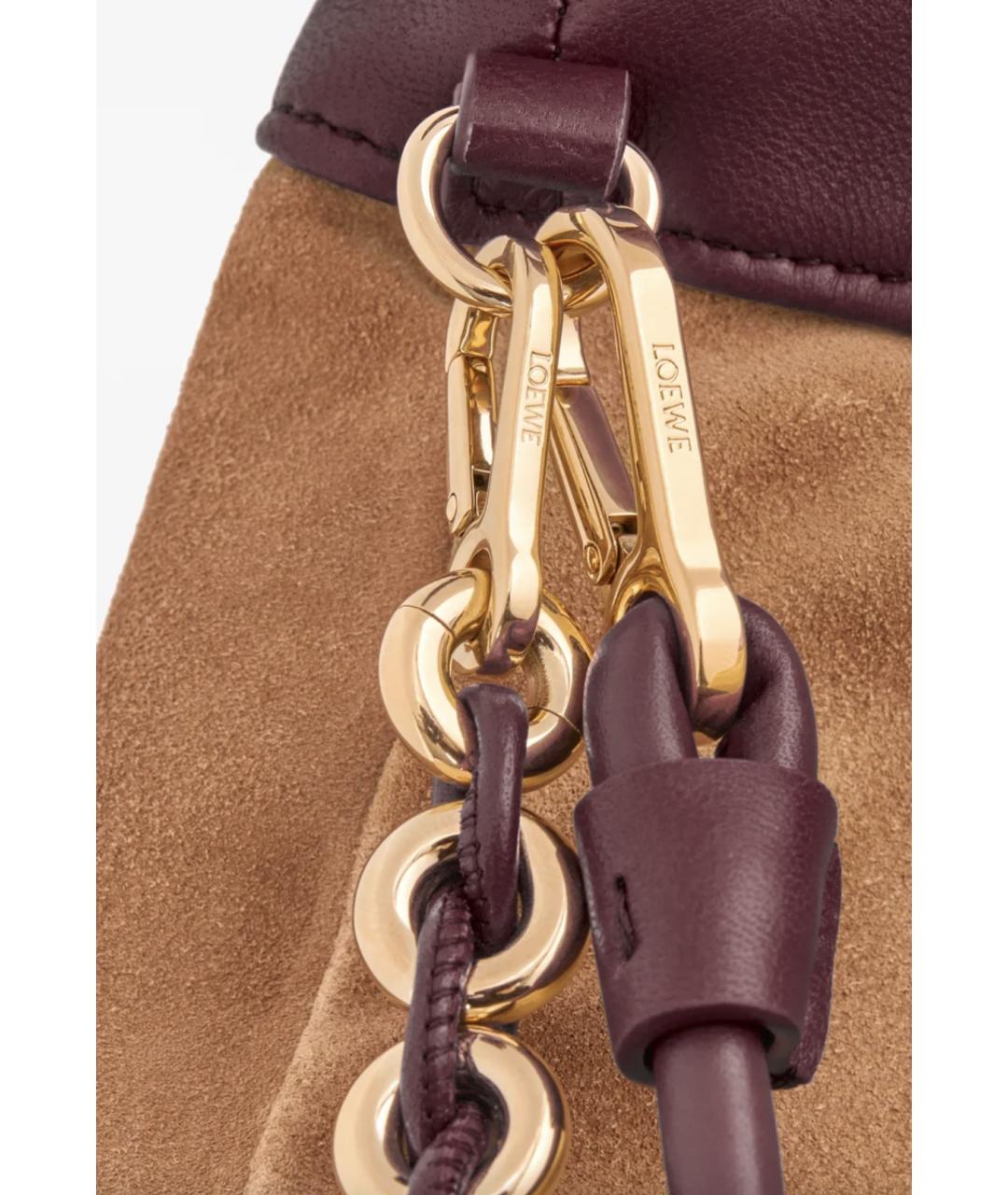 LOEWE Бордовая кожаная сумка тоут, фото 7