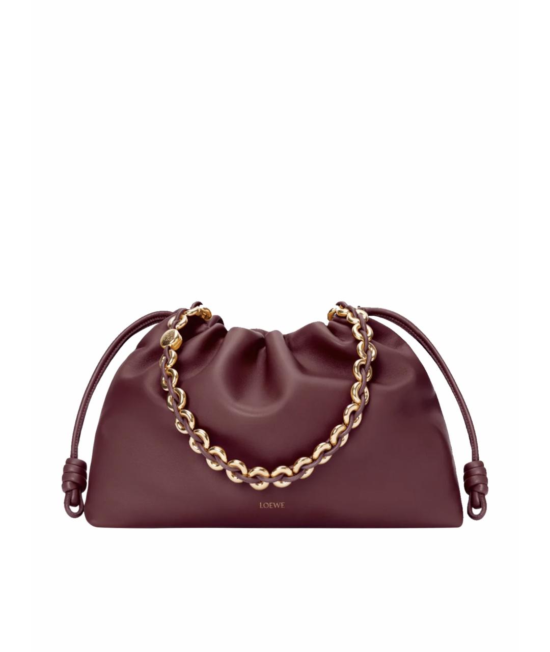 LOEWE Бордовая кожаная сумка тоут, фото 1