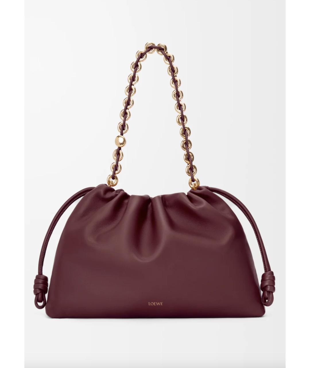 LOEWE Бордовая кожаная сумка тоут, фото 4