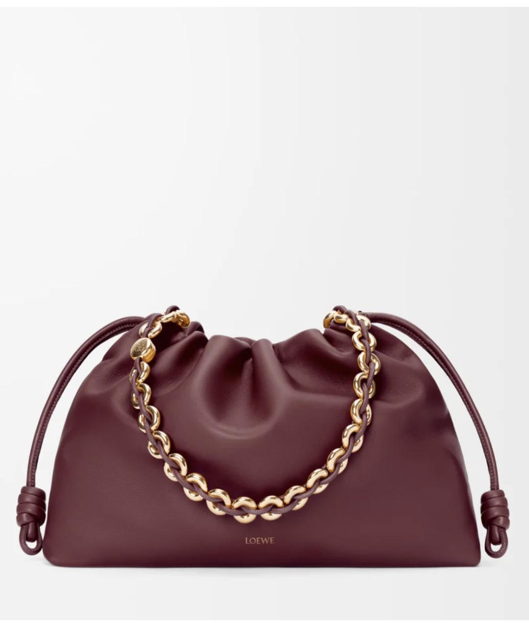 LOEWE Бордовая кожаная сумка тоут, фото 8