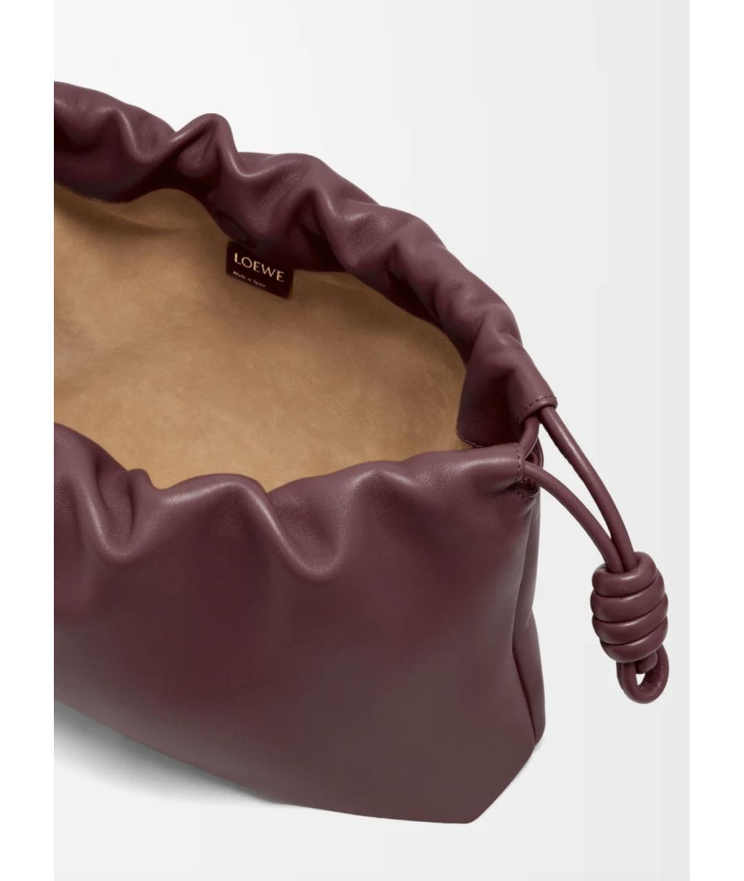 LOEWE Бордовая кожаная сумка тоут, фото 6