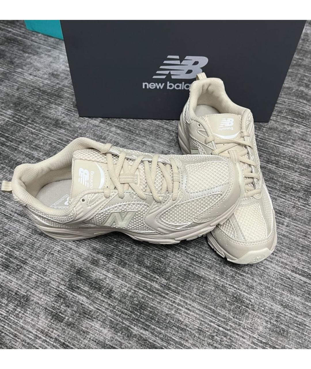 NEW BALANCE Бежевые резиновые кроссовки, фото 7
