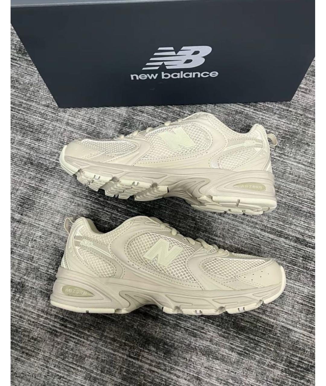 NEW BALANCE Бежевые резиновые кроссовки, фото 6
